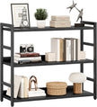 NUMENN Wide Bookshelf, 3 Tier Bookshelves, Home Office Bookcase Shelf Storage Organizer, Free Standing Storage Shelving Unit for Bedroom, Living Room and Home Office, Black