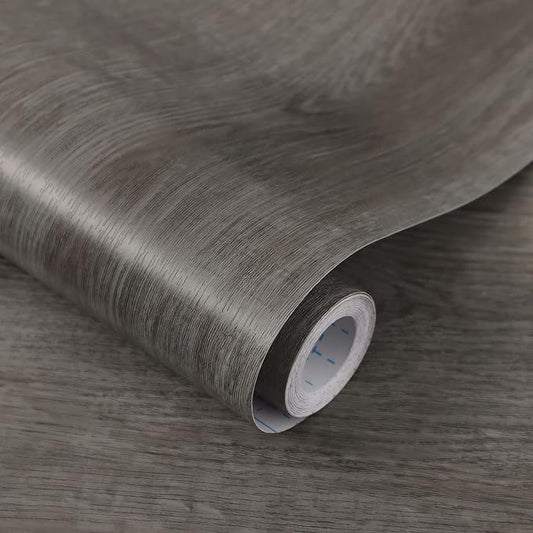 17.7"x472" Wood Wallpaper Grey Wood Peel and Stick Wallpaper Gray Wood Wallpaper Wood Contact Paper Self Adhesive Wallpaper Wood Grain Faux Furniture Film Roll For Desk Table Wall Cabinet Shelf Draw