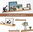 Fun Memories Picture Ledge Shelf, 40 Inch Floating Shelves Set of 2, Large Nursery Book Shelves for Toys Storage, Kids Bookshelf Wall Mounted for Wall Decor Books Photo Frames, Oak