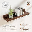 Heimlove 16 Inch Picture Ledge Shelf with Lip Set of 8,Walnut Floating Shelves for Wall,Wall Shelves in Varying Depths for Living Room Bedroom Bookshelf Photo Frames Nursery Book Shelves for Storage