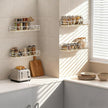 Floating Shelves Set of 3, Home Wood Wall Shelf, Farmhouse Shelf for Bedroom, Wall Mounted Floating Shelf for Living Room, Bedroom, Bathroom, Kitchen, Office (White-4pcs)