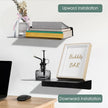 2 Pack Heavy Duty Metal Floating Shelves (12” x 8”) – Industrial Black Wall Mounted Shelves for Modern Home & Office Storage