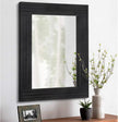 Black Vintage Rustic Wood Framed Wall Mirror Farmhouse Rectanglular Antique Decor Hanging Mirror for Bathroom Bedroom Living Room Entryway Large 16