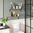 DINZI LVJ Long Wall Shelves, 31.5 Inch Wall Mounted Shelves Set of 2, Easy-to-Install, Floating Storage Ledges with Sturdy Metal Brackets for Living Room, Bathroom, Bedroom, Kitchen, Greige