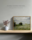 SHENIFY Vintage Landscape Framed Canvas Wall Art Grassland Classic Painting Modern Farmhouse Kitchen Office Decor - 11x14in Natural Framed