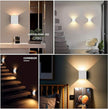 Lightess Modern Wall Sconce Mini 10W White Hardwired, Set of 2 Up Down Wall Mount Lights Indoor Mini Metal LED Wall Lamp for Living Room Bedroom Hallway Decor, Warm White, O1181TP