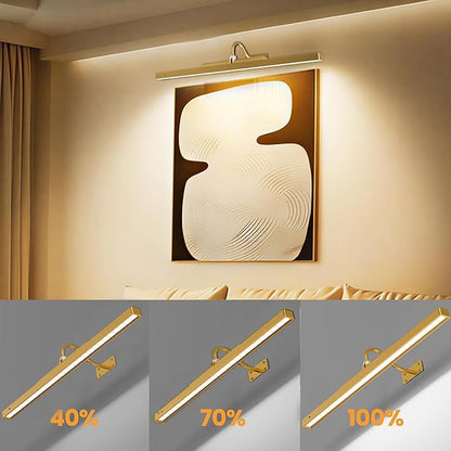 3 Pack Picture Lights Battery Operated - 24Inch Brass Wireless for Gallery, Museum, Mirror, Picture Frames & Office Décor