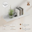 Heimlove 16 Inch Picture Ledge Shelf with Lip Set of 8,White Floating Shelves for Wall,Wall Shelves in Varying Depths for Living Room Bedroom Bookshelf Photo Frames Nursery Book Shelves for Storage