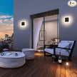 2 Packs LED Wall Light Outdoor Indoor Modern Wall Sconce Mini Sconce Outdoor Wall Lights Aluminum Waterproof Black Wall Mount Light LED Wall Sconces Warm White 3000K (Square)