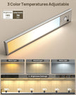 9inch Under Cabinet Lighting Wireless, Rechargeable Motion Sensor Indoor Light, 3 Color Temps & Dimmable Closet Lights with Remote, Magnetic Under Counter Light for Kitchen, Stairs, Wardrobe, 5 Pack