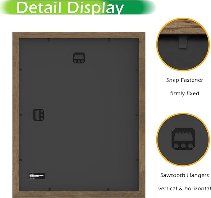 FrameWorks 2-Pack, 11x14 Matted to 8x10 Picture Frame, Dark Oak – Classic Wooden Photo Frame with Tempered Glass, Modern Matte Finish for Prints, Posters, Certificates & Wall Decor – Gallery-Ready