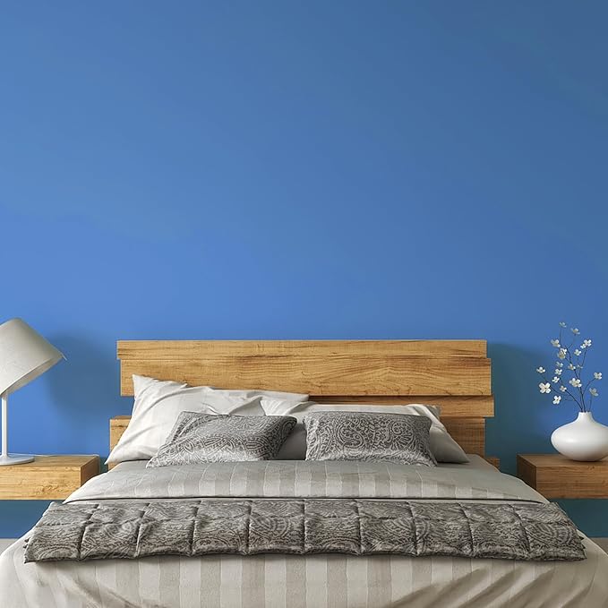 15.7" x 394" Blue Contact Paper Peel and Stick Wallpaper for Bedroom Easy Peel Off Wallpaper Blue for Bathroom Kitchen Wall Paper Renter Friendly Removable Vinyl Self Adhesive Matte