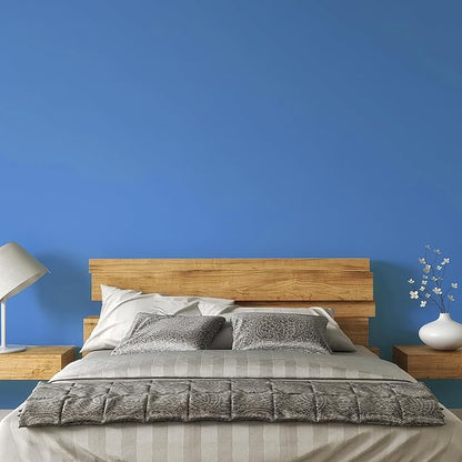15.7" x 394" Blue Contact Paper Peel and Stick Wallpaper for Bedroom Easy Peel Off Wallpaper Blue for Bathroom Kitchen Wall Paper Renter Friendly Removable Vinyl Self Adhesive Matte