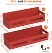4 Pack Strong Magnetic Spice Rack for Refrigerator, Multipurpose Magnetic Shelf for Fridge with 4 Hooks for kitchen and Bathroom Organization, Red
