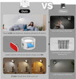 2PACK Romote LED Wall Sconce - Rechargeable Wall Light, 3 Colors & 3 Brightness Levels, 360? Magnetic Rotating Head, Bedside Reading Lamp, Easy Install Battery Operated Lamp White