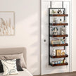 bukfen Over the Door Pantry Organizer, 6-Tier Adjustable Wooden Basket Kitchen Pantry Door Organization and Storage, Heavy-Duty Metal Hanging Kitchen Spice Rack, D6.3 x W17.71 x H50.60 inch, 1 Pack