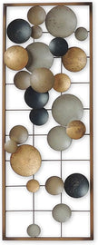 All American Collection New Aluminum/Metal Wall Decor with Frame (Circles Earth Colors),Living Room