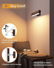 Rechargeable Wood Wall Sconce (2 Pack) with Remote & Touch, 5200mAh Battery Operated Wall Lights with 3 Color Temperatures & RGB. Magnetic, Stick-On, Dimmable Wall Reading Lamp for Bedroom, Picture