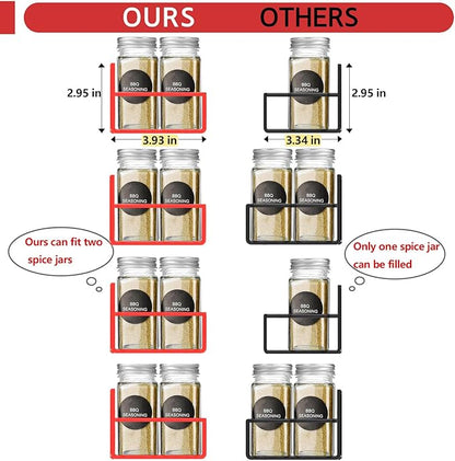 Magnetic Spice Rack for Refrigerator Seasoning Organizer for Spice Fridge Shelf storage Magnetic Shelf with Hook for Oven(6pack) (4pack-Red)
