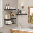 Bathroom Shelves Over Toilet Set of 3, Floating Shelves for Wall Toilet Paper Storage, 1.5