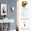 Design House Lydia Wall Sconce, 1 Light, Frosted Glass, Dimmable, Twist On/Off Switch, Satin Gold, 4.88 in x 5.125 in x 9.75 in, 588814-SG