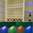 AIBOO LED Glass Shelf Lighting Kit for Glass Edge Back Side Lighting Using Flexible Cable and Clip with RF Remote(8 Lights,RGB)