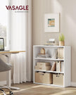 VASAGLE Custos Collection - Bookshelf, 3-Tier Bookcase, Book Shelf, Open Storage Shelf, 9.4 x 31.5 x 32 Inches, for Living Room, Home Office, Dinning Room, Cloud White ULBC173T14