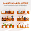 15 Inches Orange Acrylic Wall Shelves 2 Pack, L Shape Floating Shelf, Perspex Wall Mounted Shelves for Home Décor, Model Car, Candle, Calendar, Towel, Tissue