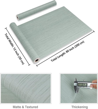 CRE8TIVE Mint Green Grasscloth Wallpaper Removable Textured Wallpaper Stick and Peel Green Contact Paper for Walls 12"x80" Adhesive Linen Fabric Faux Grasscloth Contact Paper for Cabinets Living Room