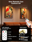 Picture Light Battery Operated, Wireless Art Light for Paintings, Dimmable 5000mAh Recharging Battery Picture Light with Remote Control for Wall, Gallery Dartboard Art Bedroom (Gold-1Pack)