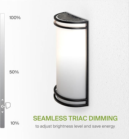 ASD LED Indoor Wall Mount Light Fixture - 14 Inch 20W Modern Interior Matte Black Dimmable Wall Sconce Light - ETL 3000K 4000K 5000K Adjustable - Hallway, Bedroom LED Wall Lights