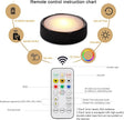 Battery Operated Picture Light, Puck Lights with Remote, Picture Lights for Wall, Picture Frame Lights with 20 Color Changing, Wireless Magnetic Art Light for Accent, Paintings-Black