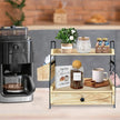 Coffee Bar Accessories and Organizer Countertop, Coffee Station Organizer Kitchen Counter Shelf, Condiment Storage,Cup Lid Holder Countertop Shelf for Bathroom