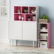 Furinno LUDER Book Shelf, 5-Cube Bookshelf, Reversible Bookcase, 9.4 x 19.5 x 31.5, for Living Room, Bedroom, Home Office, White/Pink