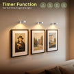 L LOHAS LED White Wireless Picture Lights for Wall, 3 Pack Magnetic Rechargeable AAA Battery Operated Picture Light with Remote & Timer, Dimmable 3CCT Art Light for Paintings, Frames, Gallery