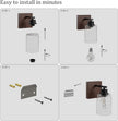 Battery Operated Wall Sconce Set of 2, Black & Walnut Rechargeable Wall Lights with Timer Function, Easy Install Dimmable Wireless Wall Lamps for Living Room, Bedroom, Hallway, Entryway Decor 3000K