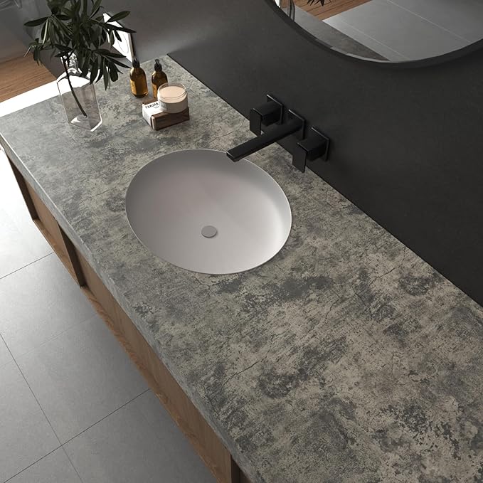 VaryPaper 32''x118'' Cracked Concrete Wallpaper Peel and Stick Grey Textured Wallpaper Cement Contact Paper Self Adhesive Waterproof Thick Concrete Wall Paper Roll for Bedroom Countertops Fireplace