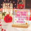 Valentines Desk Decor, Happy Valentine's Day Home Office Table Sign for Porch Tiered Tray Shelf Party, Rustic Romantic Acrylic Gifts Decorations for Him Her Wife, You Are The Best Thing