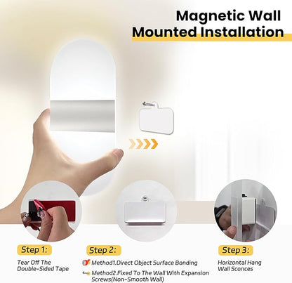Modern Wall Sconces,2 PCS Acrylic LED Wall Lamp for Living Room Bedroom Hallway,Rechargeable USB Battery Operated,Adjustable Light,Bedside Lights,Touch Control Switch White Light(Arc-Shaped)
