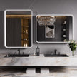 White Bathroom Mirror 22x30 Inch, White Metal Framed Bathroom Mirror for Wall, Rounded Rectangle Matte Bathroom Vanity Mirror, Tempered Glass, Anti-Rust, Horizontal/Vertical