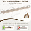 72 Inch Floating Shelves, 3D Textured Wood Grain, 72