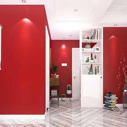 AbaBoorty 196''x15.8'' Peel and Stick Dark Red Adhesive Wall Paper Decorative Solid Color Wallpaper for Kitchen Thick Dark Contact Paper Self Adhesive Textured Red Wallpaper Decorative Vinyl Roll