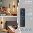 Battery Operated Wall Sconce 1Pack, Black Rechargeable Wall Lights with Dimmable Remote Control, 22 Inch 3000K-6000K LED Wireless Wall Lamps for Bedroom, Hallway, Background Wall