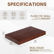 Fun Memories 9 Inch Deep Floating Shelves, Rustic Solid Wood Floating Shelf 16 Inch Long, 16 x 9 Wide Bathroom Shelves for Storage & Display, Red Brown