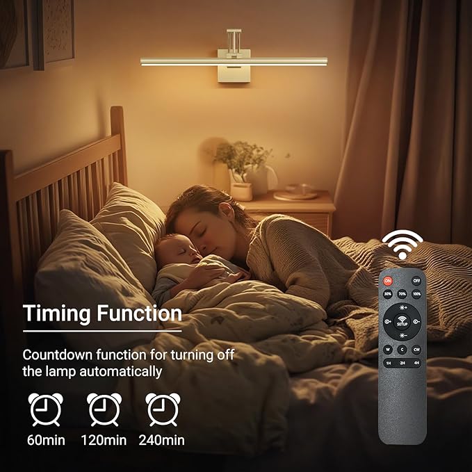 Tipace Hard-Wired LED Picture Light Fixtures,3CCT Dimmable Metal Artwork Display Lamp with Remote Control,Gold Modern Gallery Lights Wall Lights for Picture Display