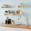 Nursery Shelves, Floating Bookshelves for Wall Set of 4, Baby Nursery Decor, Solid Wood Wall Mounted Shelves for Books (Natural Wood)