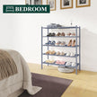 Smiry Bamboo Shoe Rack, 5 Tier Shoe Organizer for Entryway & Closet, Stackable Free Standing Storage Shelf for Shoes, Bags & Plants, Grey