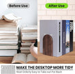 Book Ends,4 Pack Medium Bookends Wood Book Ends Universal Economy Bookend (4, Medium)