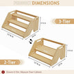 Bamboo Spice Rack Organizer -3-Tier Spice Rack for Countertop,Cabinet Spice Rack Organizer for 18 Spice Jars(4oz)，Step Shelf(Yellow)