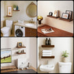 Floating Shelves for Wall, Bathroom Shelves Over Toilet, Wall Shelves & Book Shelf, Hanging Shelf, Modern Wooden Wall-Mounted Small Floating Shelves, 12x7x1.5 in (Walnut-Like, Set of 2)